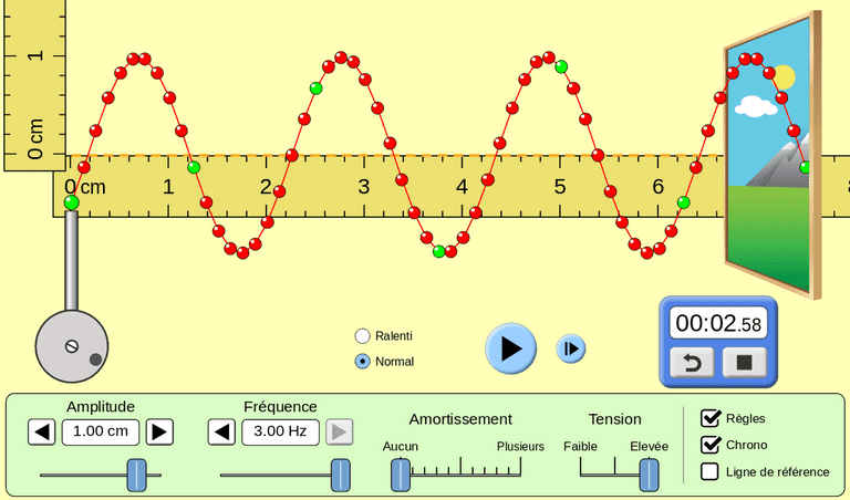 Copie de la simulation d'une onde progressive périodique sur l'animation de https://phet.colorado.edu/